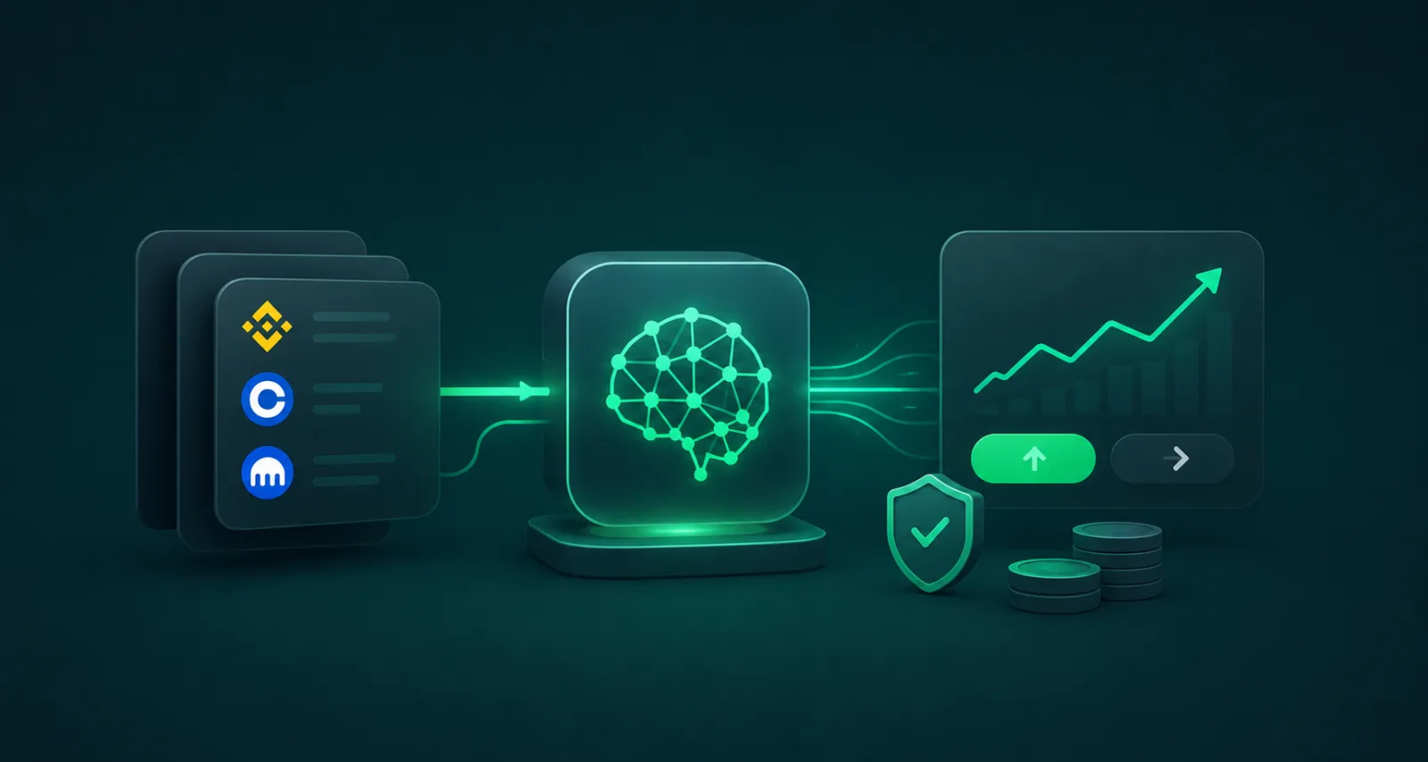 Motor de trading algorítmico que procesa datos de mercado y genera entradas de señal con gestión de riesgo